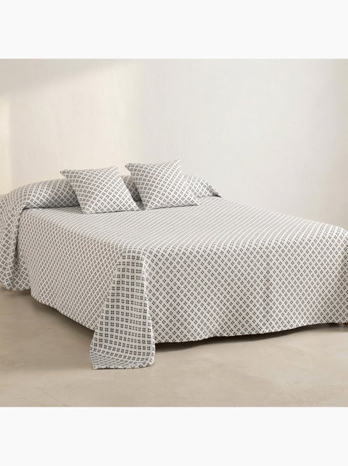Colcha algodón diseño geométrico en relieve, tejido texturizado. - Kiabi