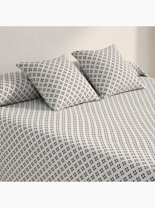 Colcha algodón diseño geométrico en relieve, tejido texturizado. - Kiabi