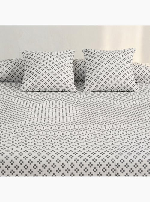 Colcha algodón diseño geométrico en relieve, tejido texturizado. - Kiabi