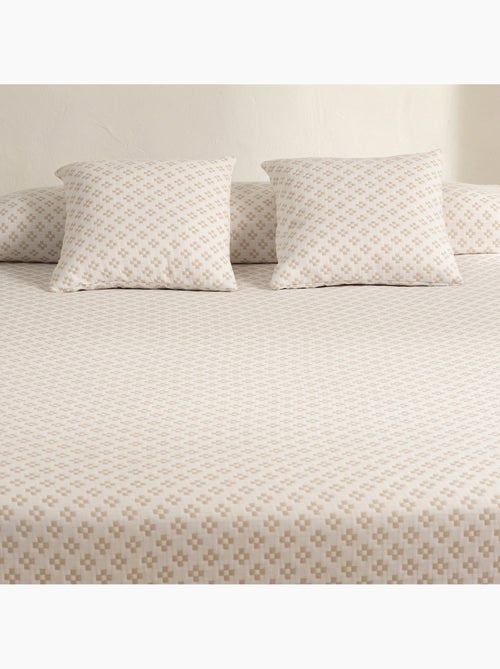 Colcha algodón diseño geométrico en relieve, tejido texturizado. - Kiabi