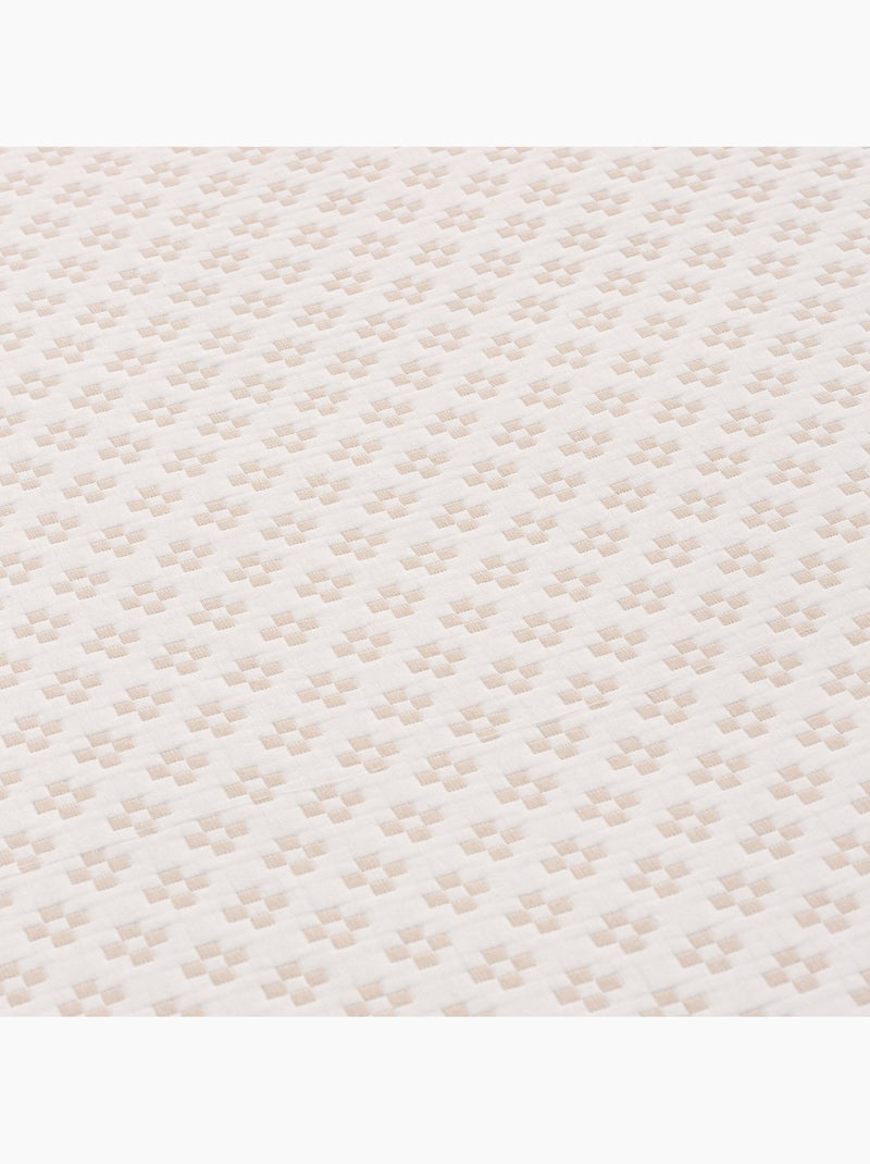Colcha algodón diseño geométrico en relieve, tejido texturizado. Beige - Kiabi