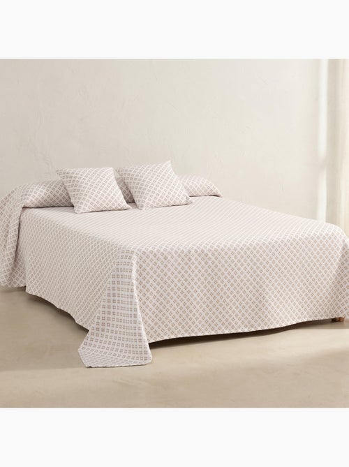 Colcha algodón diseño geométrico en relieve, tejido texturizado. - Kiabi