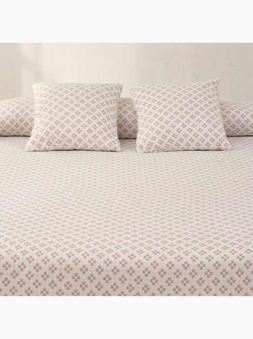 Colcha algodón diseño geométrico en relieve, tejido texturizado. - Kiabi