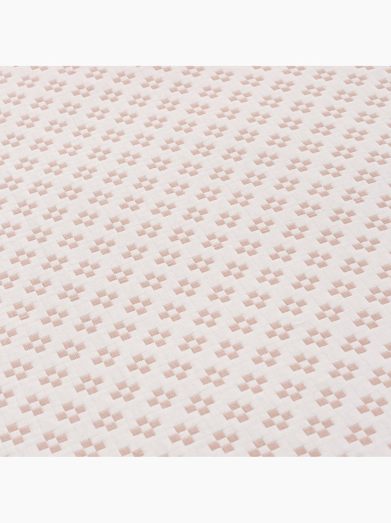 Colcha algodón diseño geométrico en relieve, tejido texturizado. Rosa - Kiabi