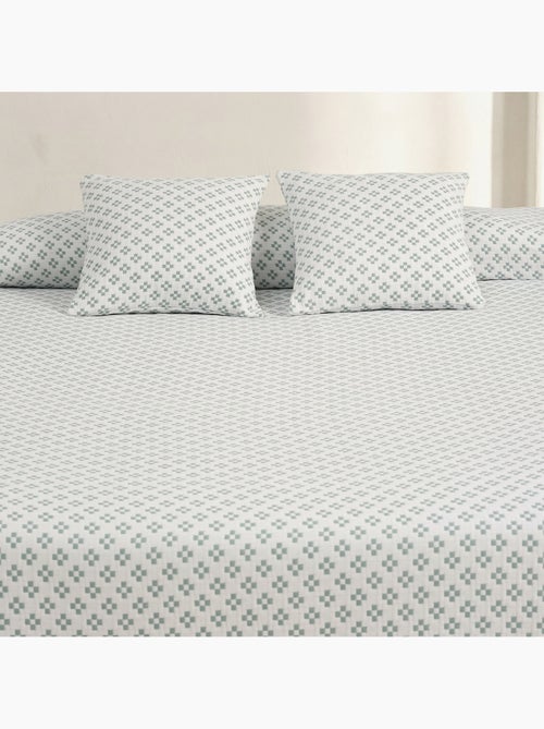 Colcha algodón diseño geométrico en relieve, tejido texturizado. - Kiabi