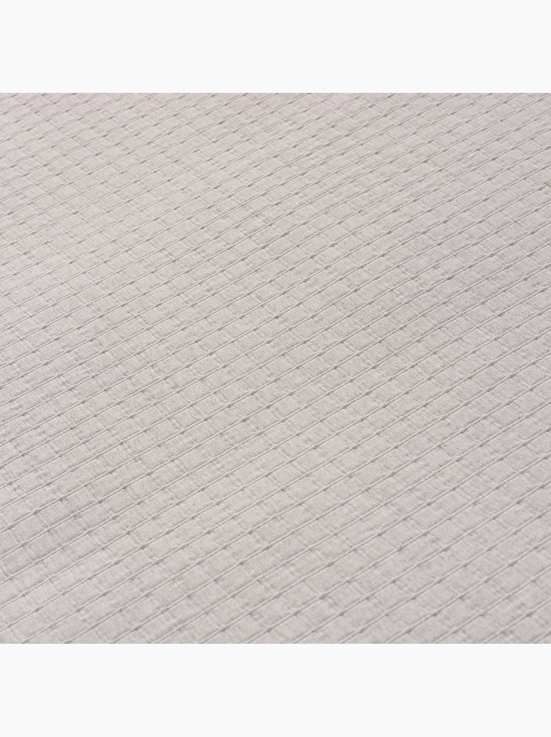 Colcha algodón diseño liso, tejido texturizado a cuadros. Gris - Kiabi