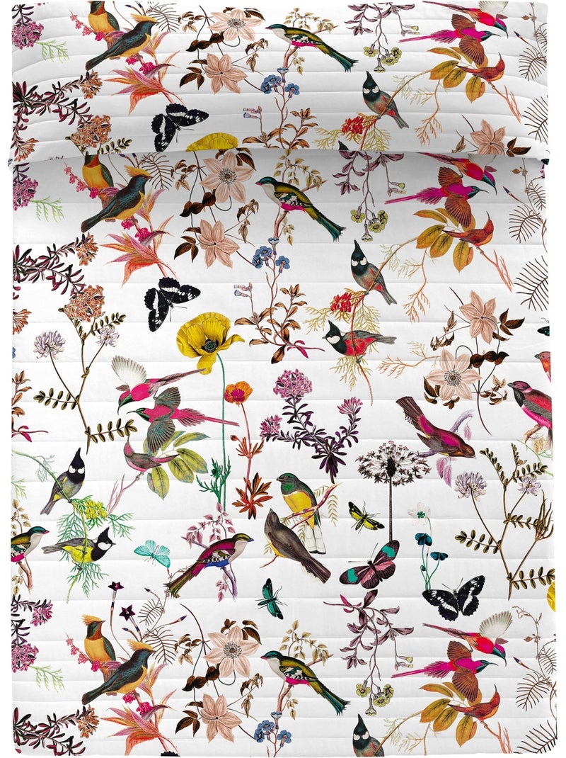 Colcha Birds of paradise "Happyfriday" Blanco - Kiabi