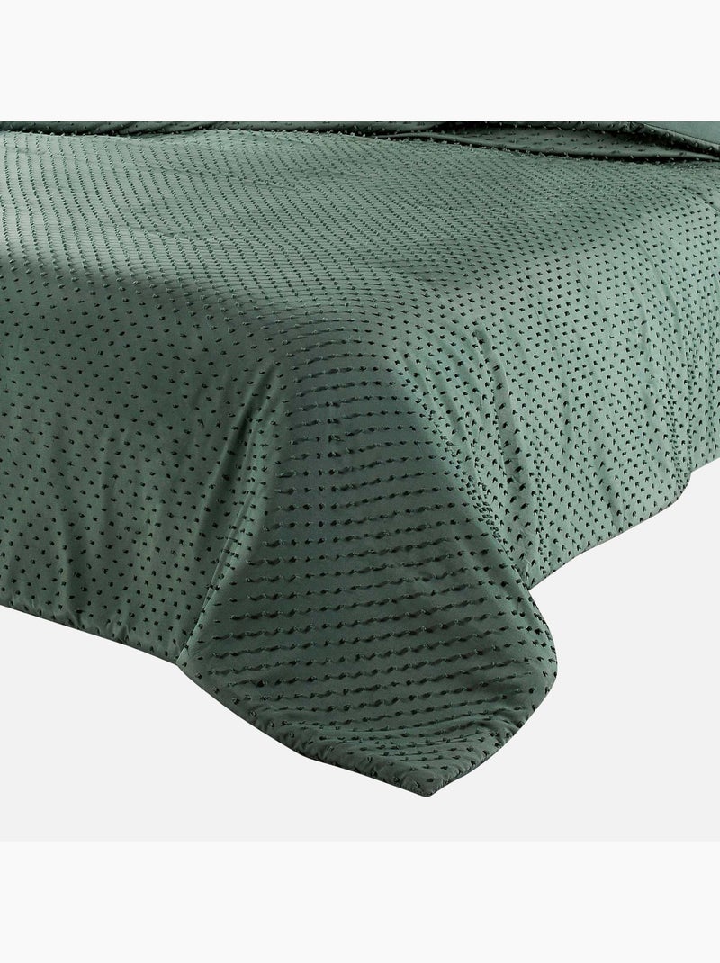 Colcha con borlas pequeñas Verde - Kiabi