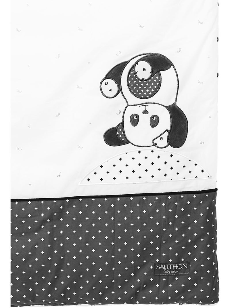 Colcha de algodón para - SAUTHON Blanco Negro - Kiabi