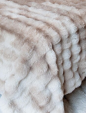 Colcha de cama de imitación de piel suave con efecto degradado