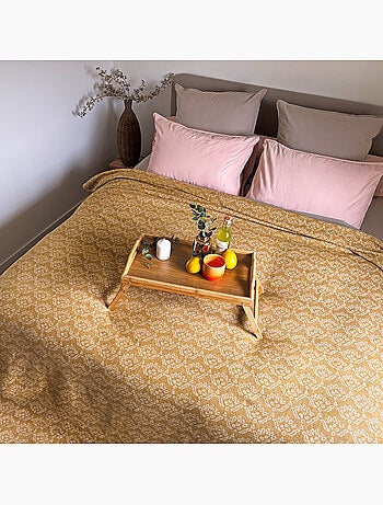 Colcha de jacquard floral