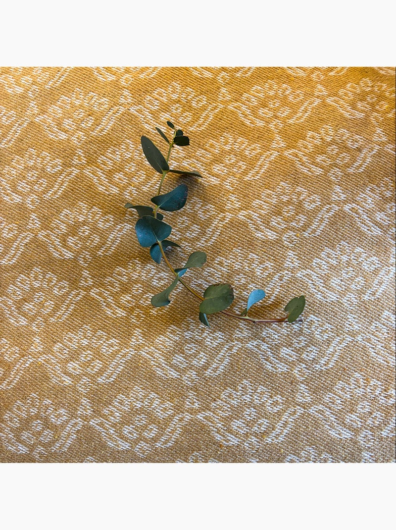 Colcha de jacquard floral Amarillo oscuro - Kiabi