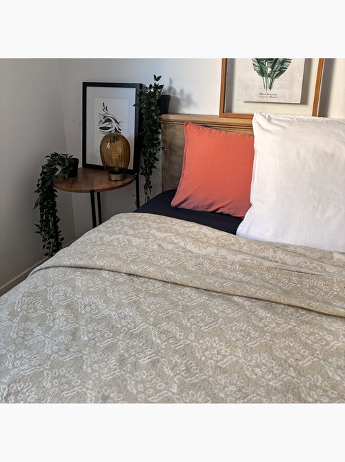 Colcha de jacquard floral - Kiabi