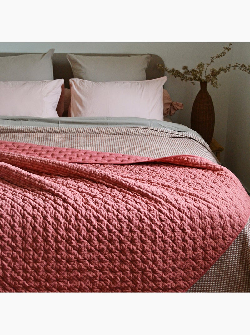 Colcha de microfibra acolchada o cubrecama Rosa - Kiabi