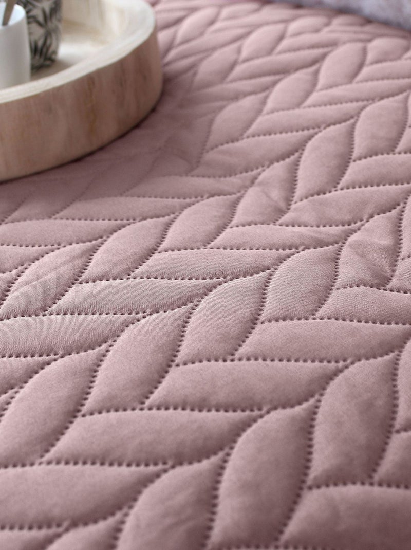 Colcha de microfibra con diseño de ultrasonido Rosa pastel - Kiabi