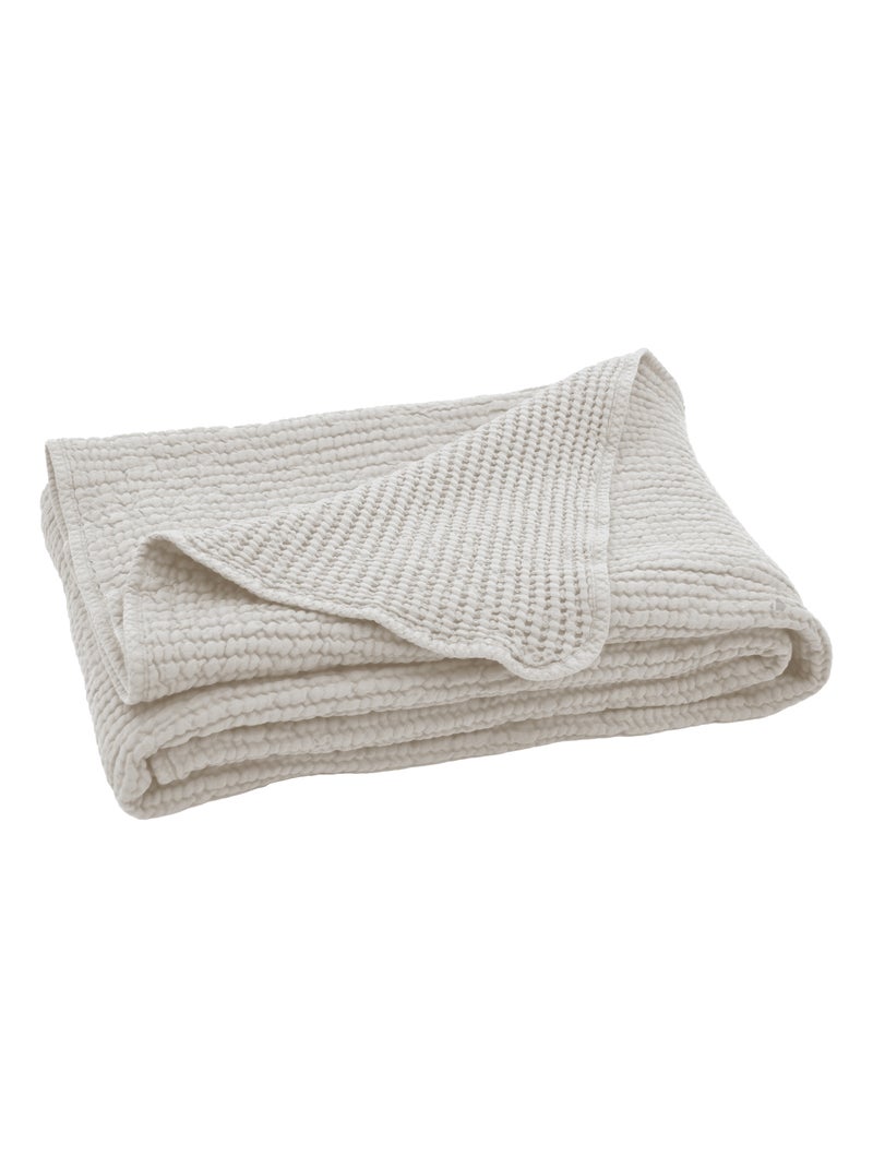 Colcha de nido de abeja de algodón reversible Tiza - Kiabi