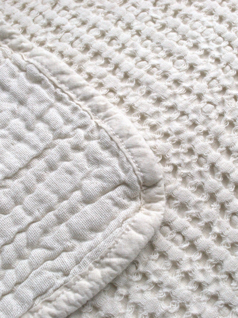Colcha de nido de abeja de algodón reversible Tiza - Kiabi