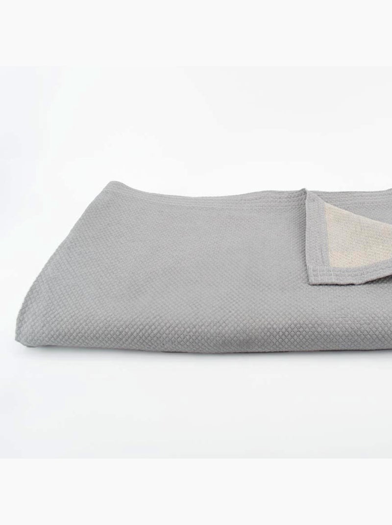 Colcha de polialgodón jacquard grueso Gris perla - Kiabi