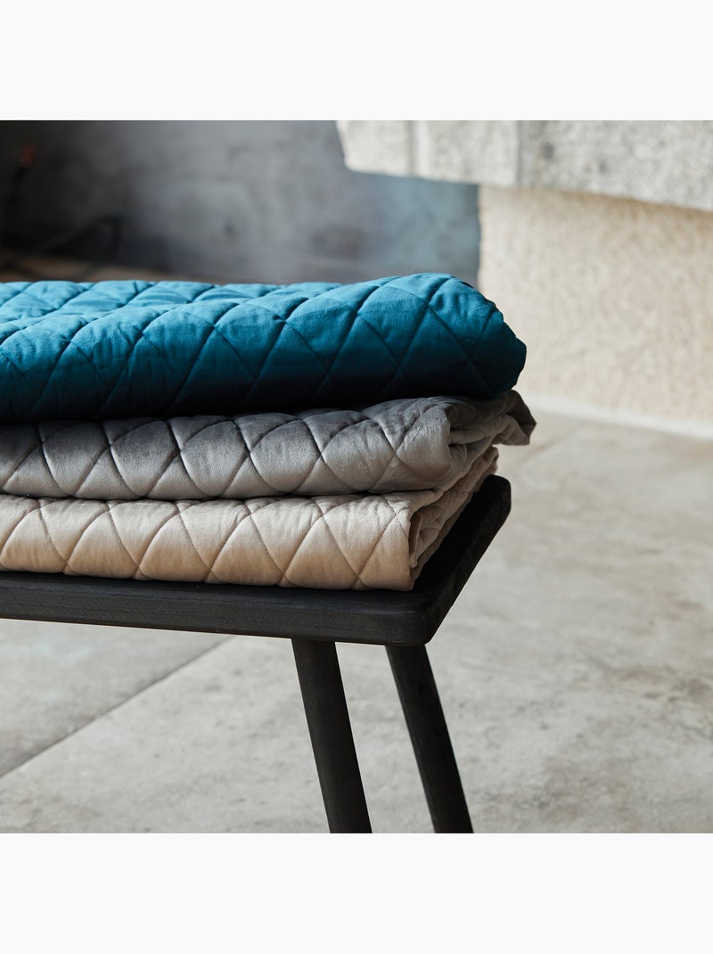 Colcha de terciopelo acolchada para sofá Azul pavo real - Kiabi
