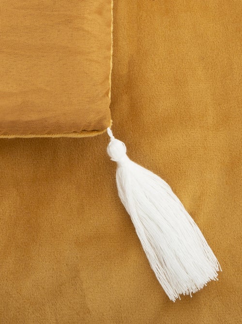 Colcha de terciopelo con borlas - Kiabi