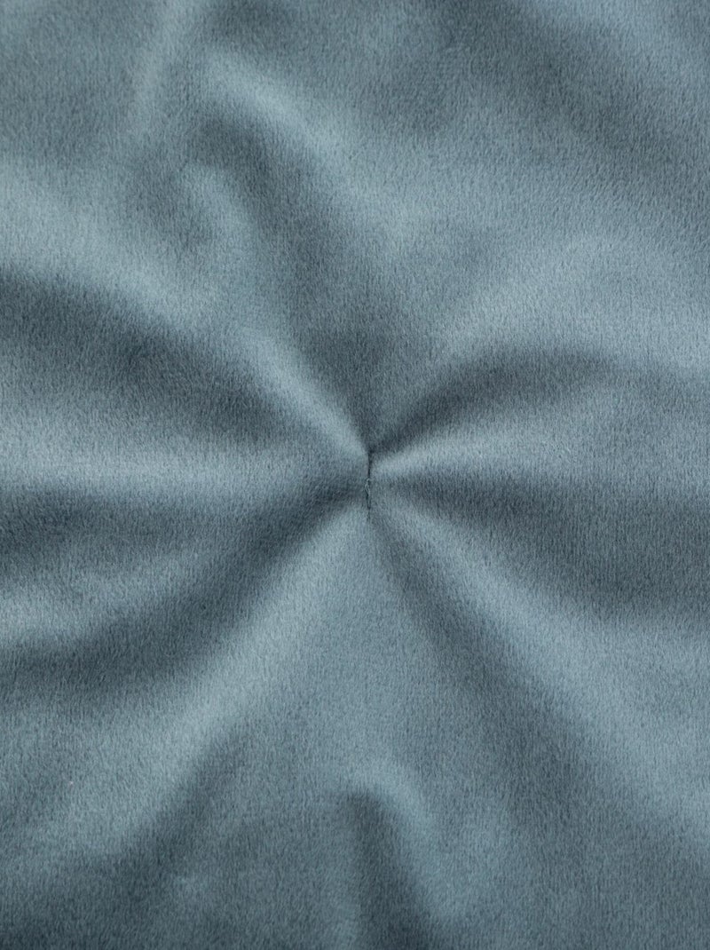 Colcha de terciopelo con borlas Azul - Kiabi
