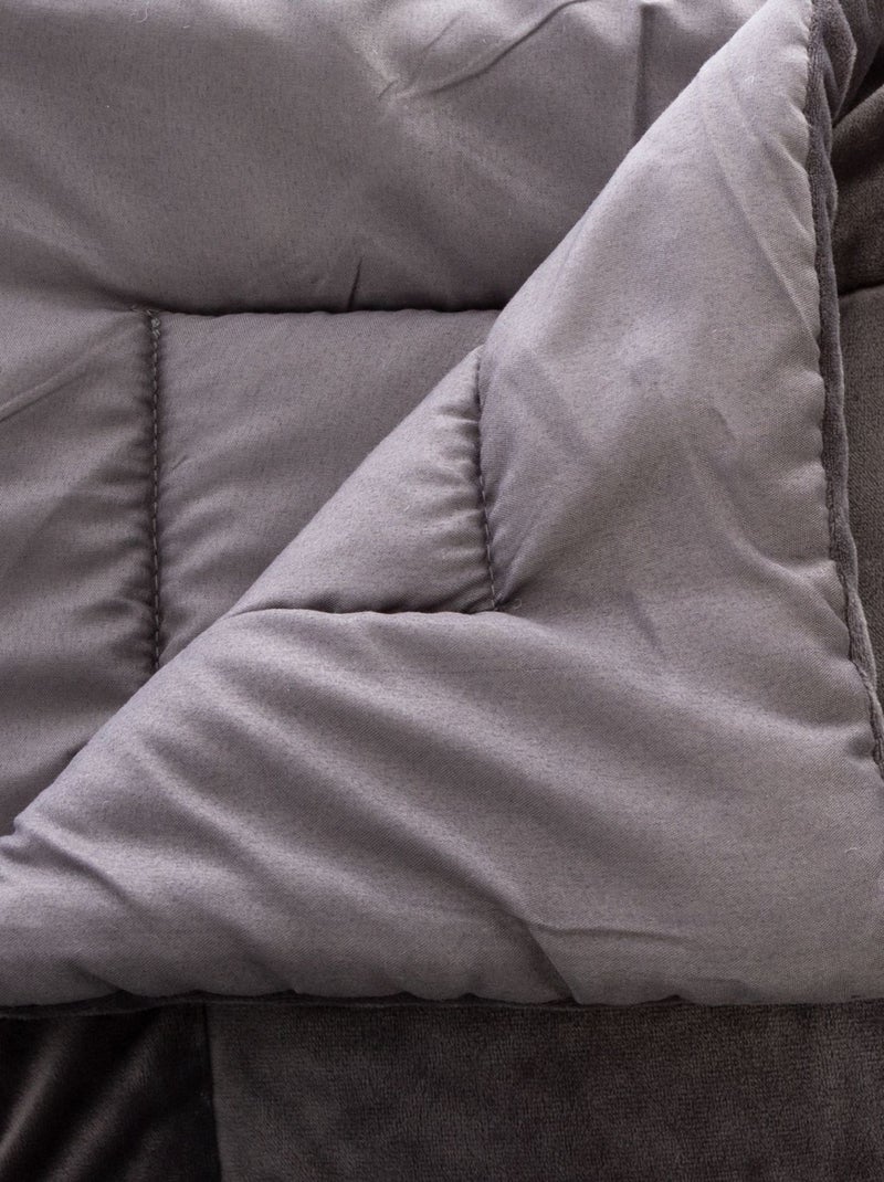 Colcha de terciopelo con borlas Gris claro - Kiabi