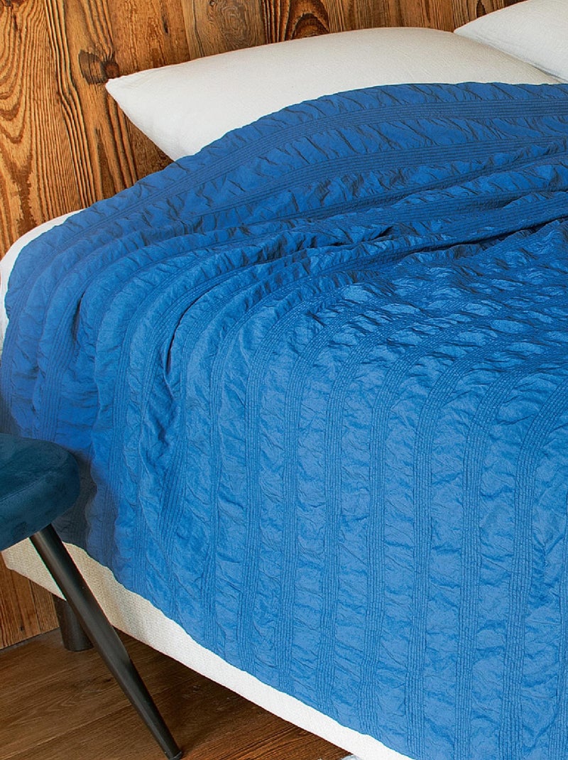 Colcha Efecto Seersucker Azul - Kiabi