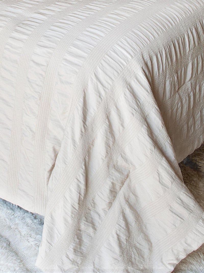 Colcha Efecto Seersucker Beige - Kiabi