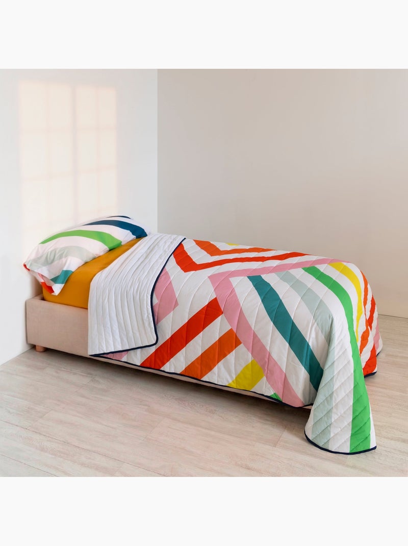 Colcha Happy stripes "Happyfriday" Multicolor - Kiabi