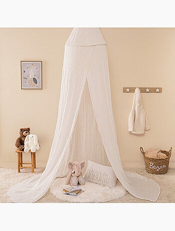 Colcha lili de gasa de algodón h 250 cm blanca