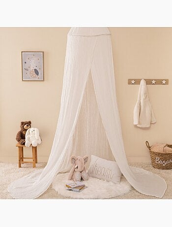 Colcha lili de gasa de algodón h 250 cm blanca