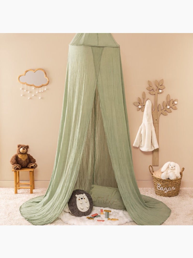 Colcha lili de gasa de algodón h 250cm verde Verde - Kiabi