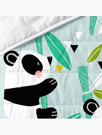 Colcha Panda garden blue "Happyfriday