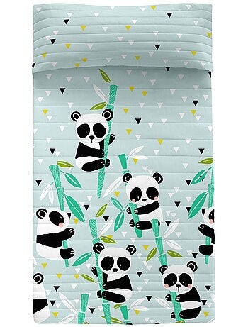 Colcha Panda garden blue "Happyfriday