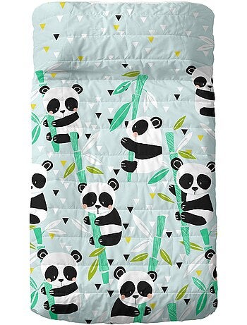 Colcha panda garden blue "happyfriday