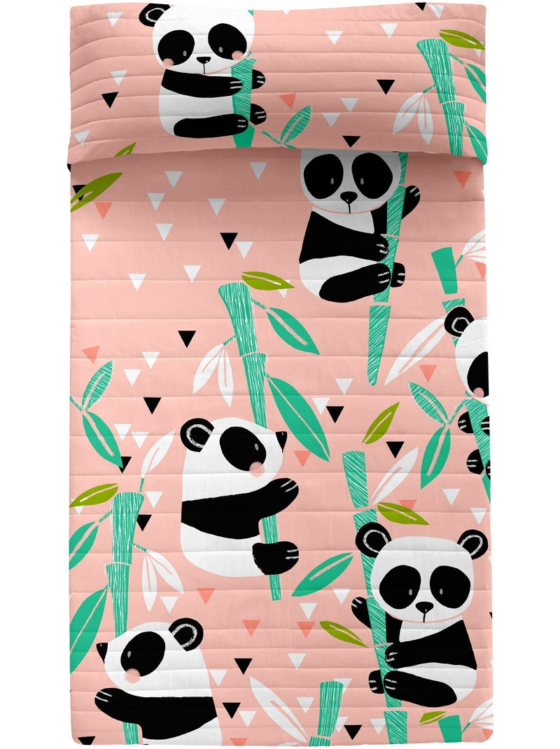 Colcha Panda garden "Happyfriday" Rosa - Kiabi