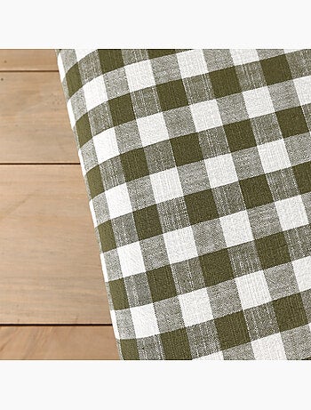 Colcha reversible de algodón flameado con rayas y cuadros LOURMARIN