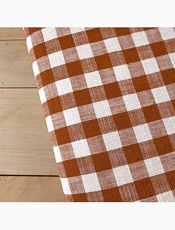 Colcha reversible de algodón flameado con rayas y cuadros LOURMARIN