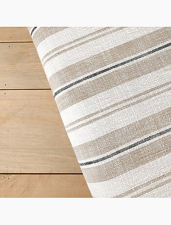 Colcha reversible de algodón flameado de rayas gruesas