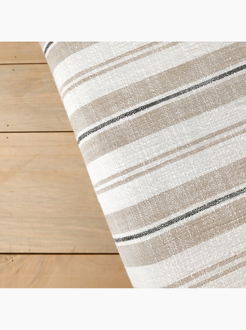 Colcha reversible de algodón flameado de rayas gruesas Beige - Kiabi