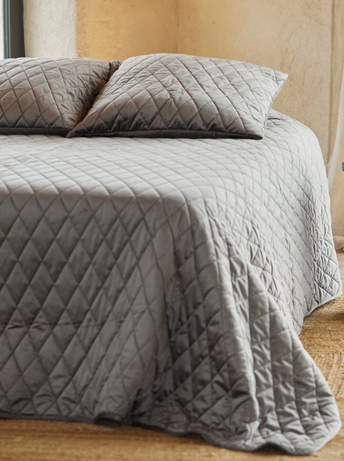Colcha y fundas de almohada de terciopelo acolchado - Kiabi