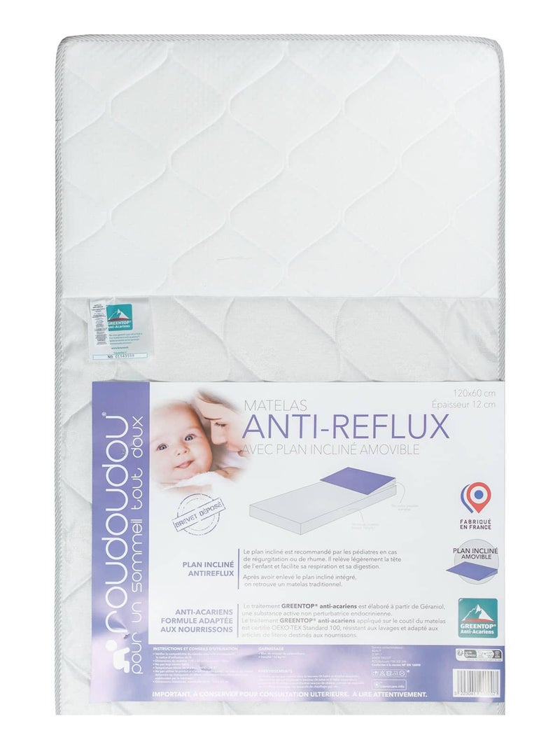 Colchón antirreflujo para bebés con plano inclinado - confort y seguridad | hecho en francia | SEVIR Blanco - Kiabi