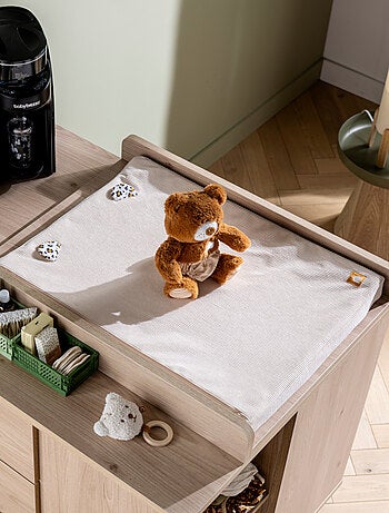 Colchón cambiador bebé – Funda de pana suave y toalla - SAUTHON