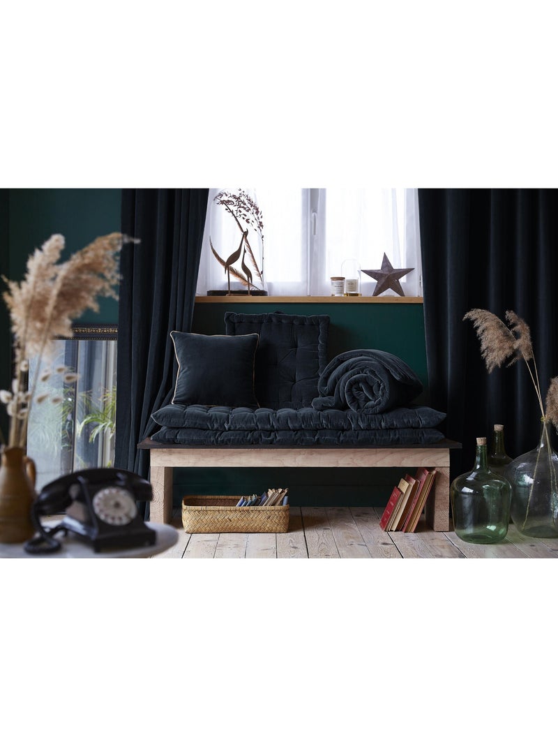 Colchón de suelo - de terciopelo de algodón - suave y mullido - césar Azul oscuro - Kiabi