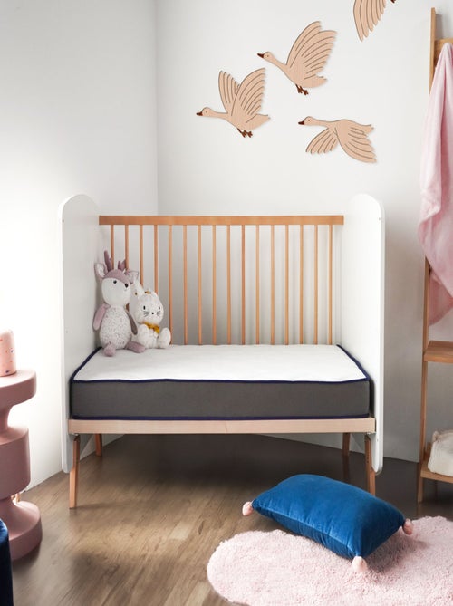 Colchón de verano/invierno para bebé con relleno de lana y soporte firme - Kiabi