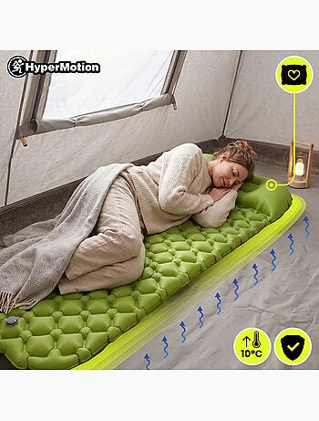Colchón hinchable campmat hypermotion ultraligero con almohada integrada para camping y trekking