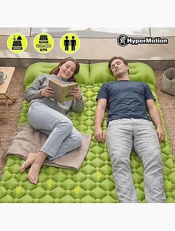 Colchón hinchable doble campmat 2 - ultraligero con almohadas integradas para camping y trekking