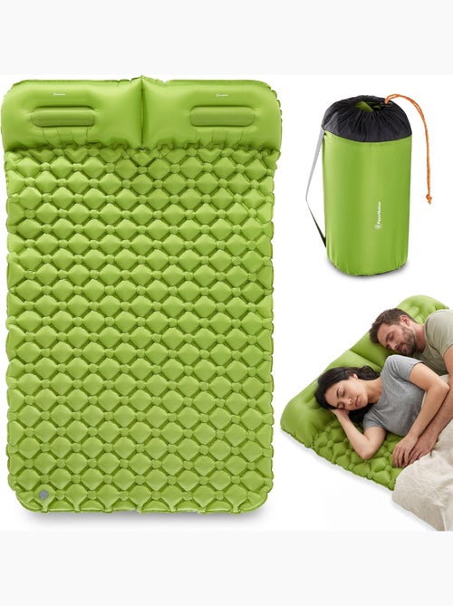 Colchón hinchable doble campmat 2 - ultraligero con almohadas integradas para camping y trekking - Kiabi