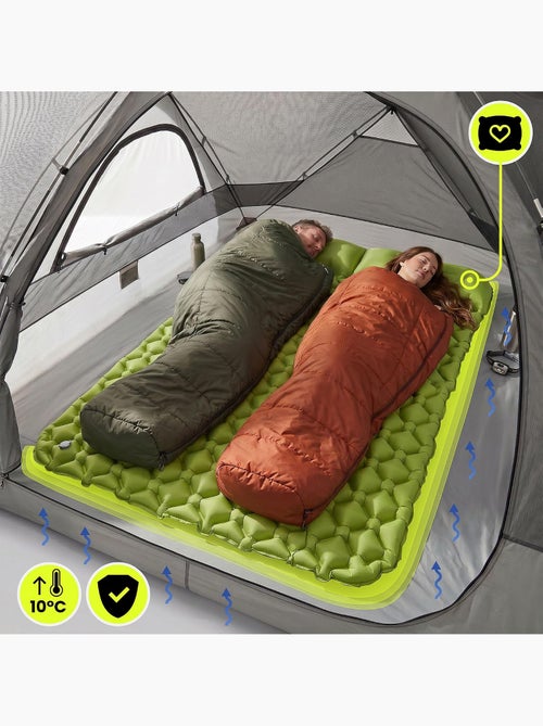 Colchón hinchable doble campmat 2 - ultraligero con almohadas integradas para camping y trekking - Kiabi
