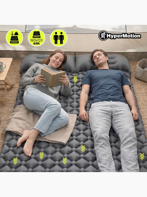 Colchón hinchable doble campmat 2 hypermotion con almohadas integradas para camping y trekking - Kiabi